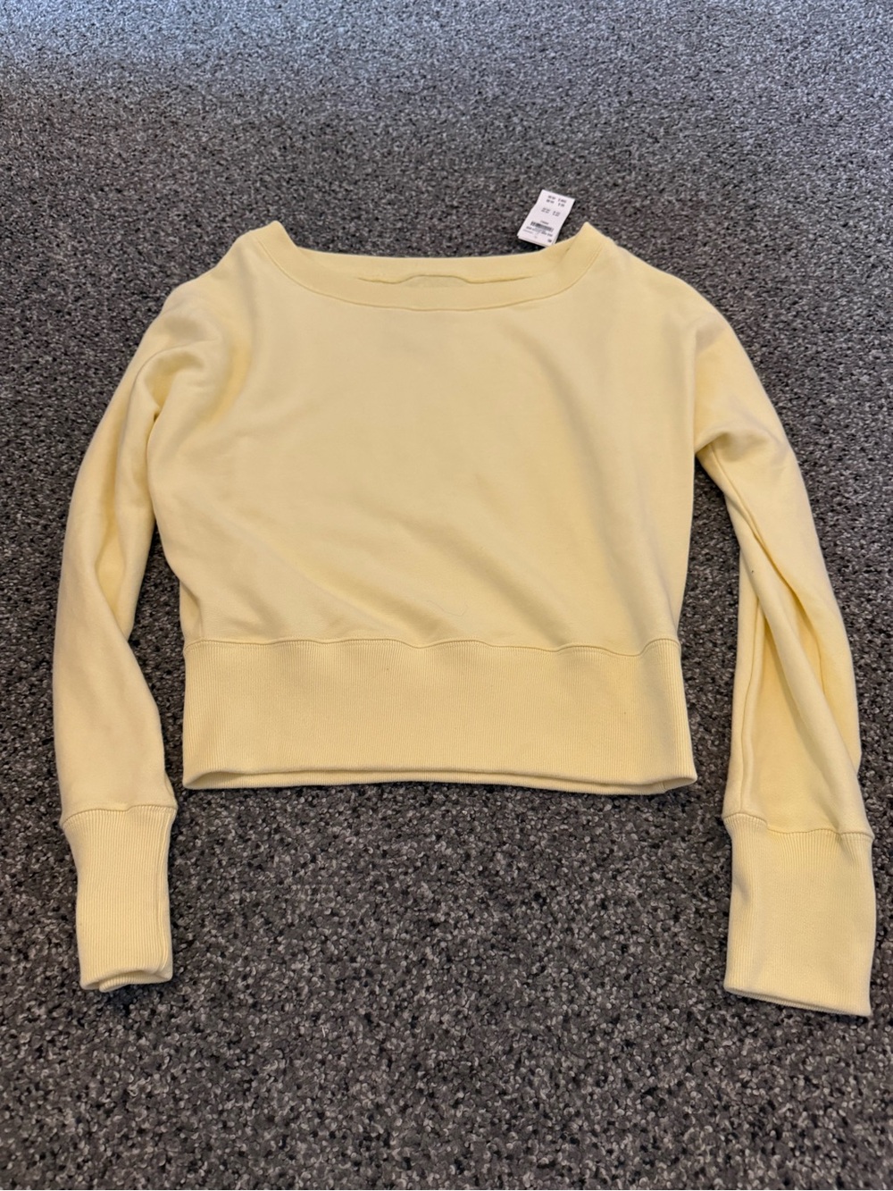 Hollister Pale Yellow Boatneck Cropped Sweatshirt